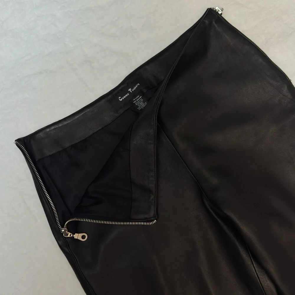 Comme Toujour Butter Soft Black Leather Trouser Pants Size 10 Grunge Indie Retro